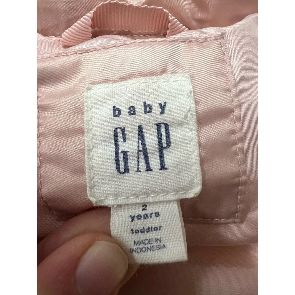 Baby Gap Girls Pink Puffer‎ Vest 2 Years PrimaLoft Down Alternative EUC